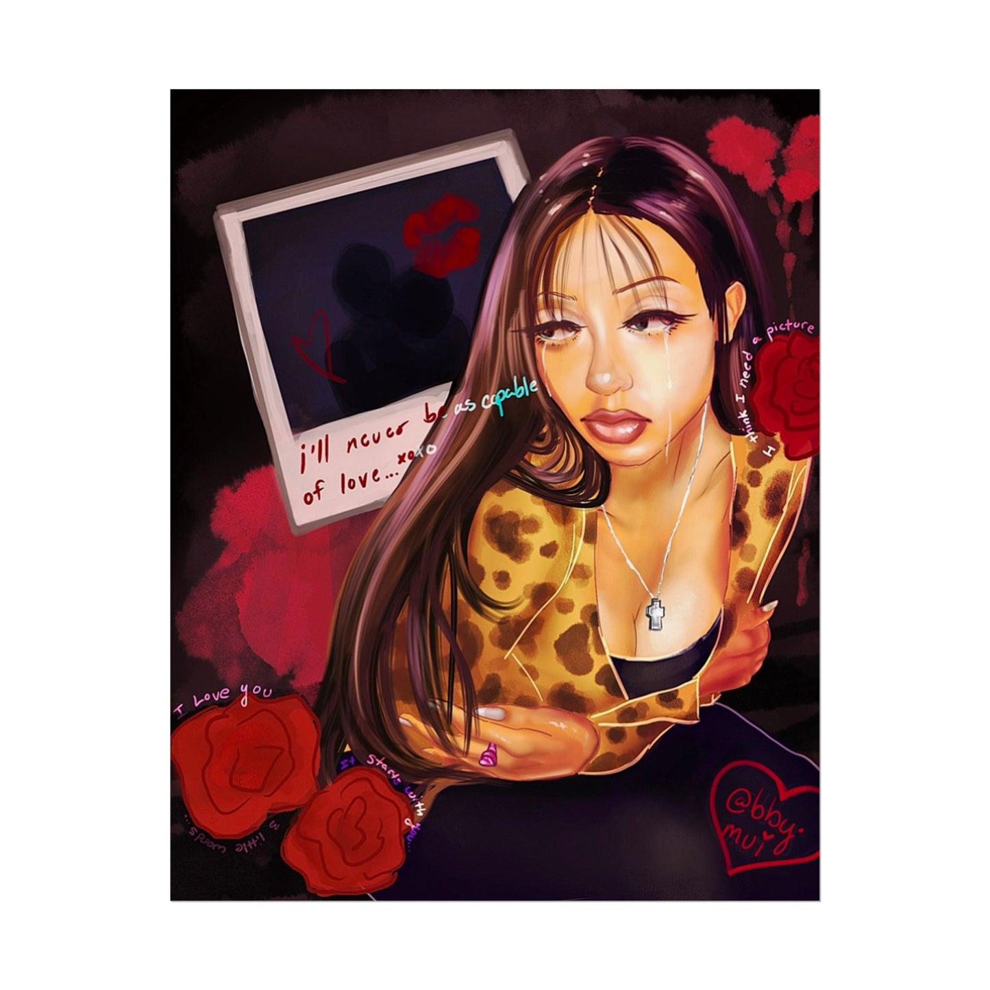Capable 𐙚｡of ᥫ᭡. Love - Pinkpantheress Fanart - Mini Print