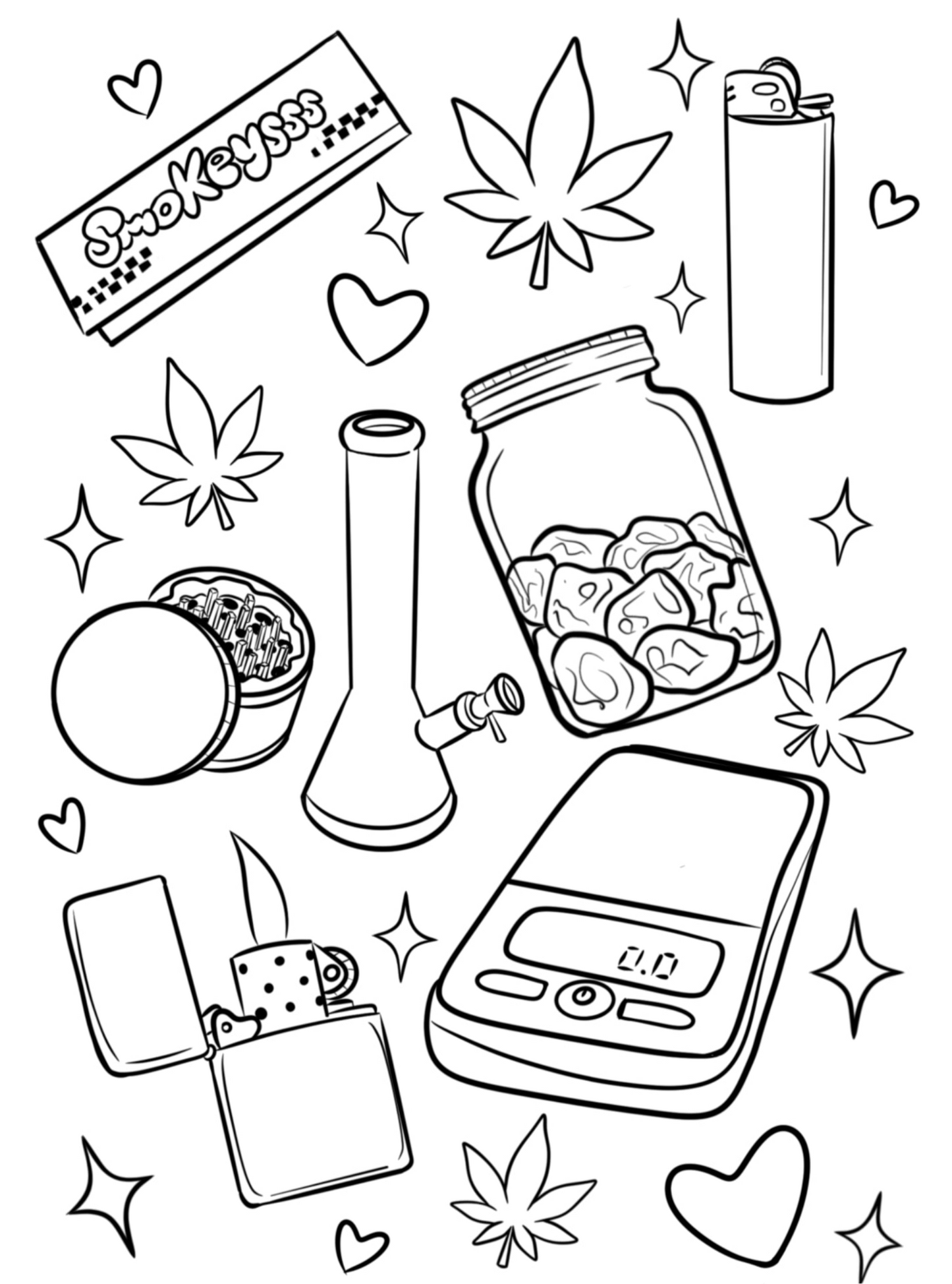 Color Me High: A Coloring Book for the Pretty & Fꨄded Stoners ೀ⋆⑅˚