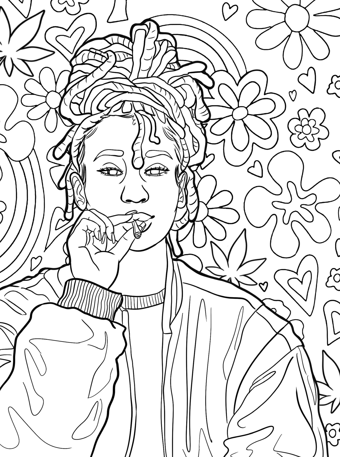 Color Me High: A Coloring Book for the Pretty & Fꨄded Stoners ೀ⋆⑅˚