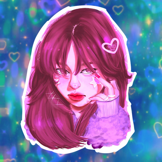 Pink Means I Love You the STICKERS! (2 Pieces) (Reflective & Holographic)